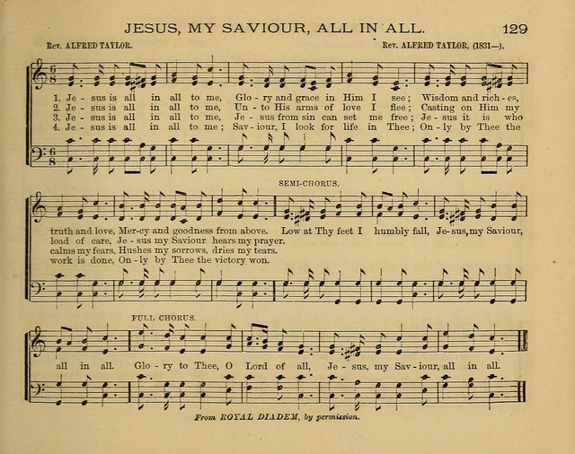 The Alleluia: a collection of hymns and tunes for the church scool, and the mid-week meeting page 129