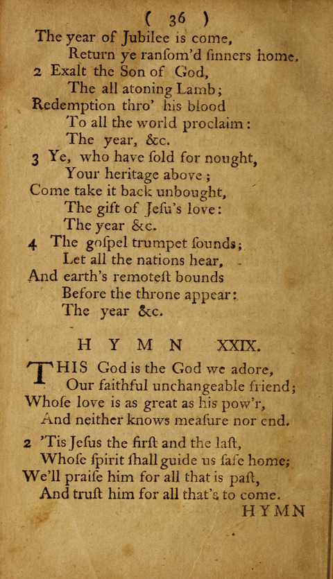 A Choice Collection of Hymns, in which are some never before printed page 34