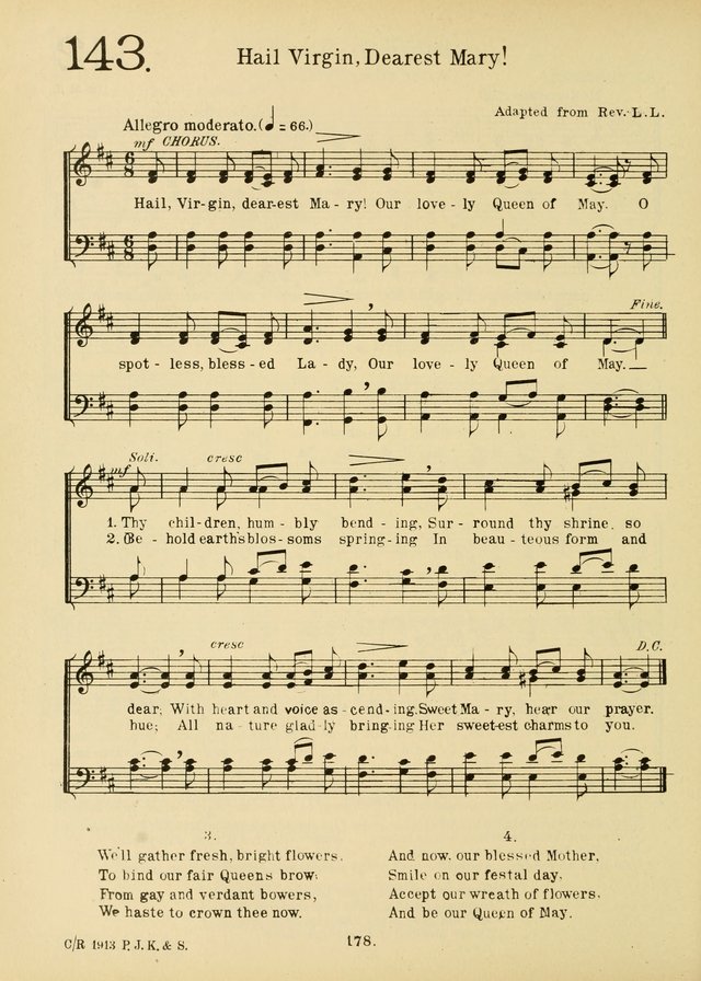 American Catholic Hymnal: an extensive collection of hymns, Latin chants, and sacred songs for church, school, and home, including Gregorian masses, vesper psalms, litanies... page 185