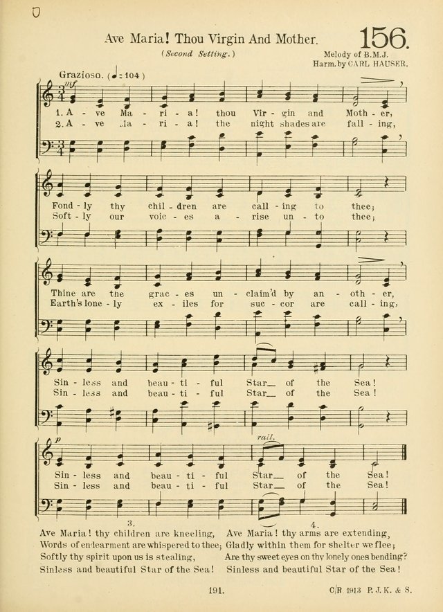 American Catholic Hymnal: an extensive collection of hymns, Latin chants, and sacred songs for church, school, and home, including Gregorian masses, vesper psalms, litanies... page 198