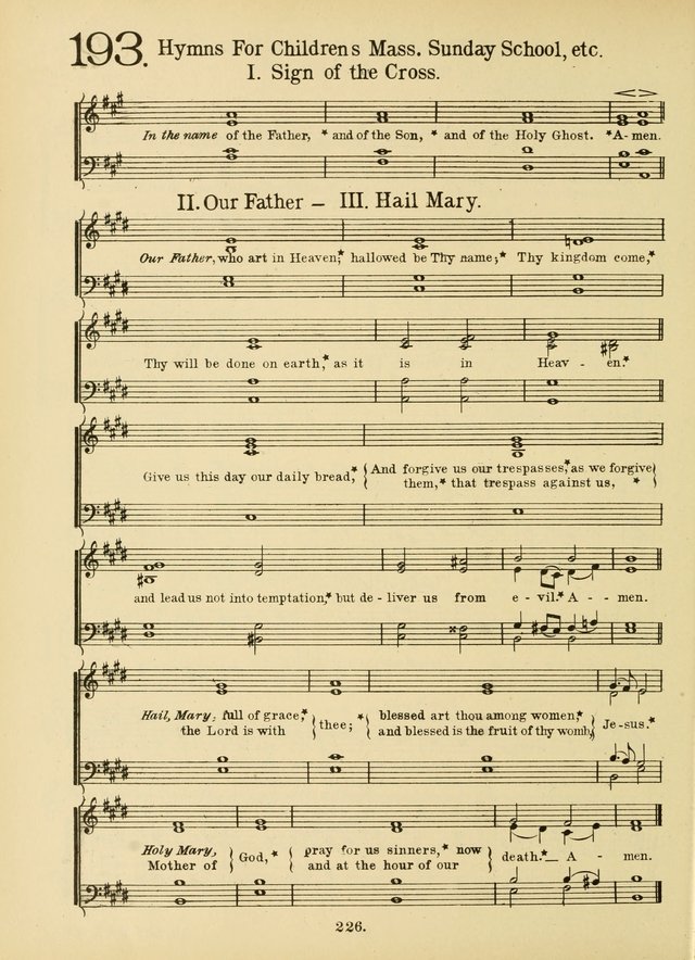 American Catholic Hymnal: an extensive collection of hymns, Latin chants, and sacred songs for church, school, and home, including Gregorian masses, vesper psalms, litanies... page 233