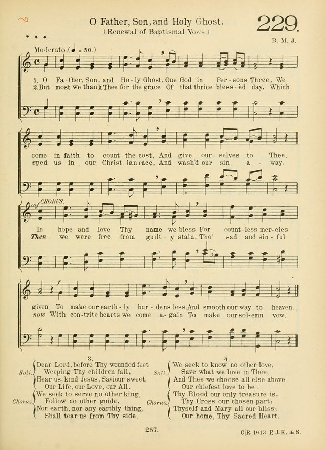 American Catholic Hymnal: an extensive collection of hymns, Latin chants, and sacred songs for church, school, and home, including Gregorian masses, vesper psalms, litanies... page 264