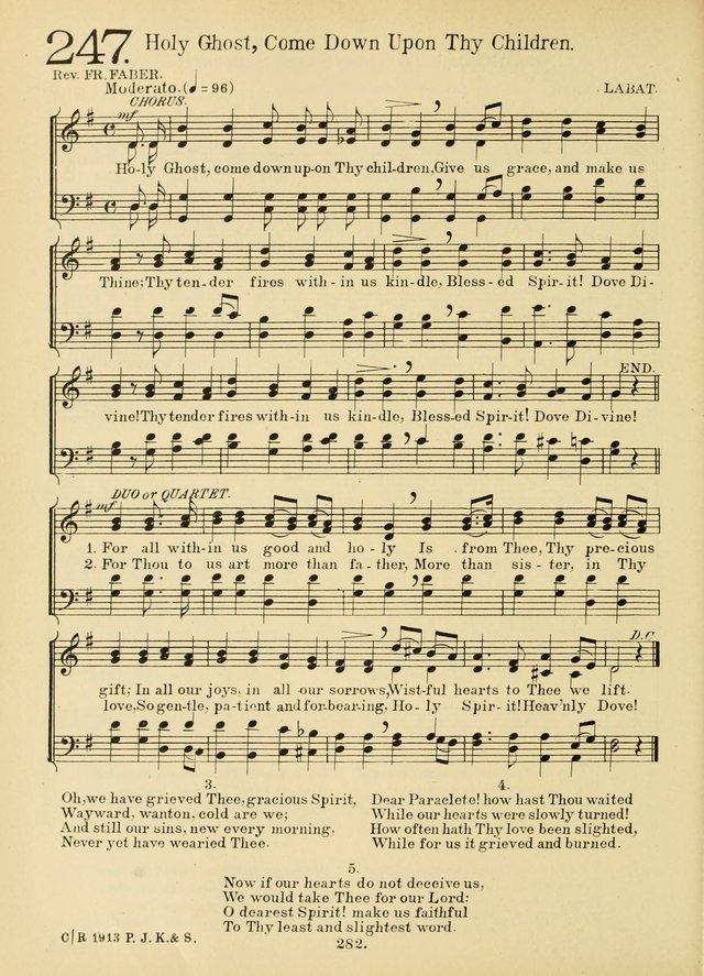 American Catholic Hymnal: an extensive collection of hymns, Latin chants, and sacred songs for church, school, and home, including Gregorian masses, vesper psalms, litanies... page 289