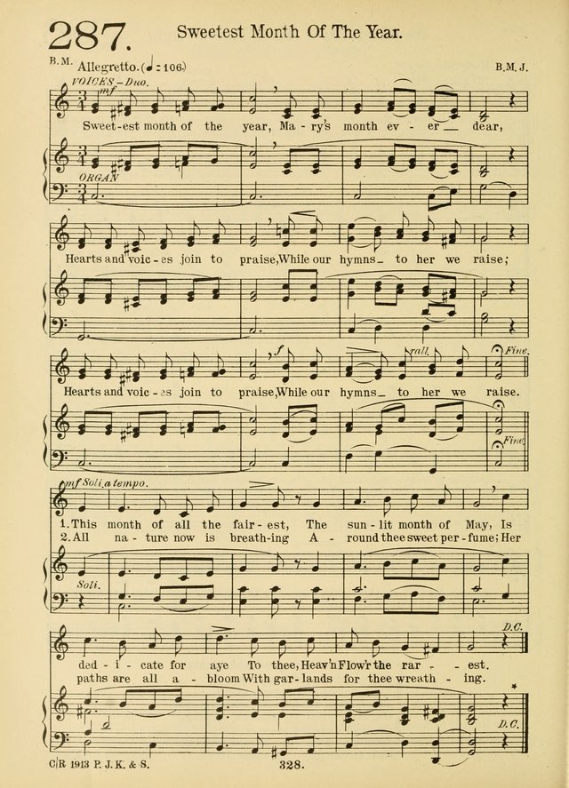 American Catholic Hymnal: an extensive collection of hymns, Latin chants, and sacred songs for church, school, and home, including Gregorian masses, vesper psalms, litanies... page 335