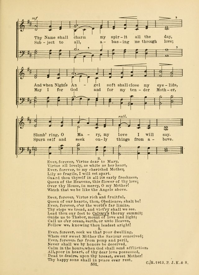American Catholic Hymnal: an extensive collection of hymns, Latin chants, and sacred songs for church, school, and home, including Gregorian masses, vesper psalms, litanies... page 508