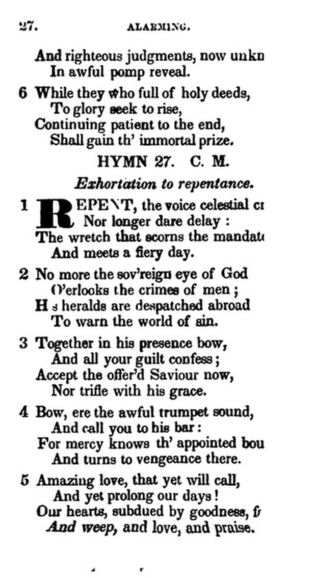 Additional Hymns, Adopted by the General Synod of the Reformed Dutch Church  in North America, at their Session June 1831. 2nd ed. page 25