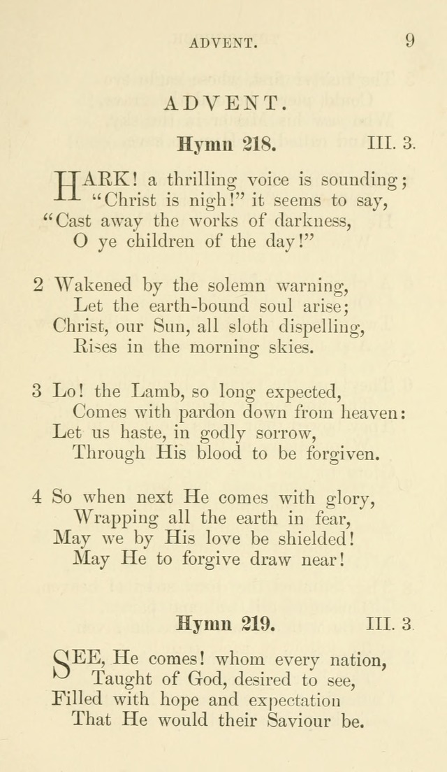 Additional Hymns set forth by the House of Bishops at the request of the House of Clerical and Lay Deputies, in General Convention, October 1865; to be used in the congregations of the Protestant Ep.. page 9
