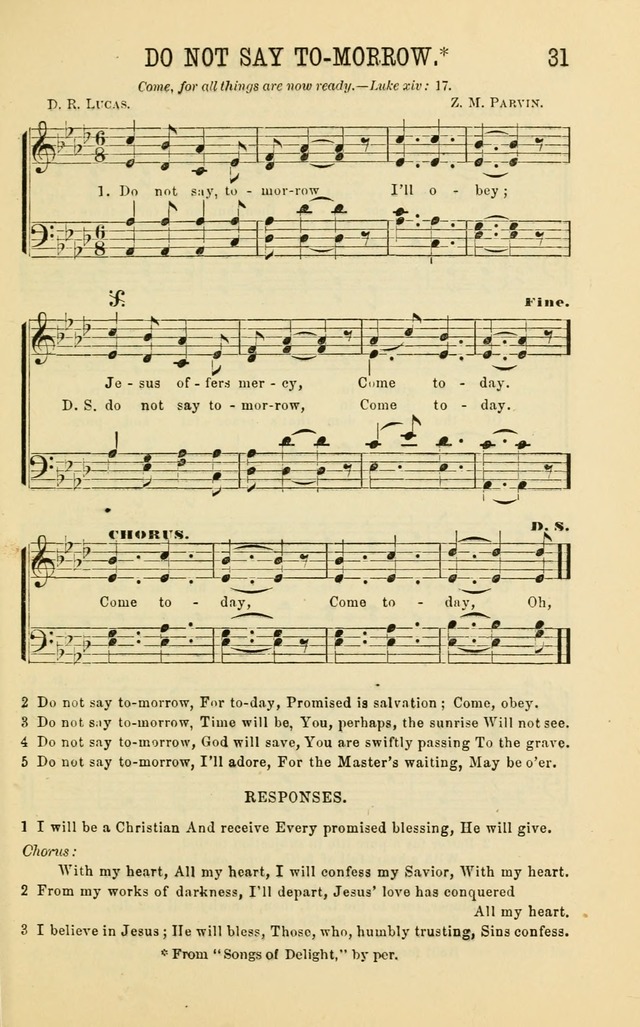 Apostolic Hymns and Songs: a collection of hymns and songs, both new and old, for the church, protracted meetings, and the Sunday school page 31