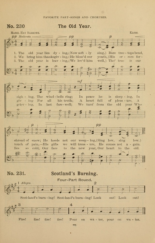 The Assembly Hymn and Song Collection: designed for use in chapel, assembly, convocation, or general exercises of schools, normals, colleges and universities. (3rd ed.) page 225