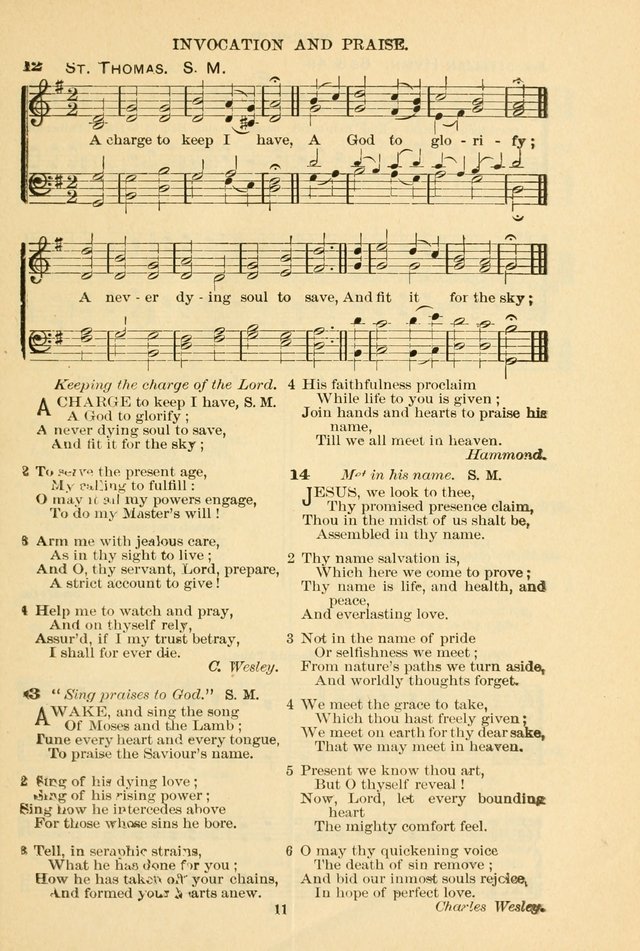 The African Methodist Episcopal Hymn and Tune Book: adapted to the doctrines and usages of the church (6th ed.) page 11