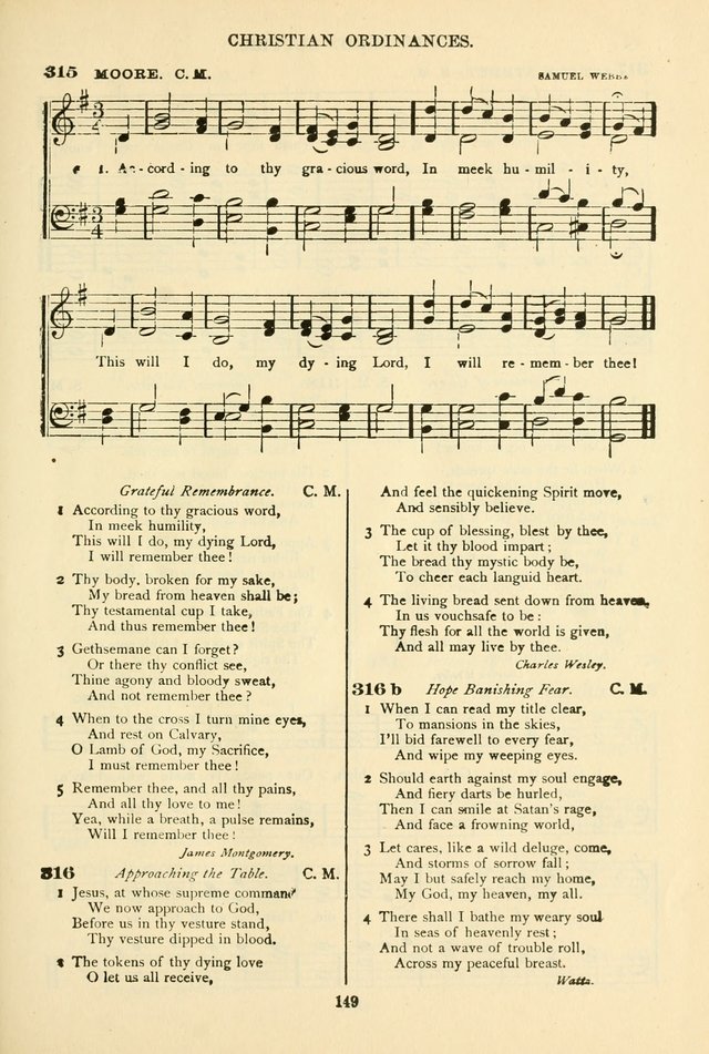The African Methodist Episcopal Hymn and Tune Book: adapted to the doctrines and usages of the church (6th ed.) page 149