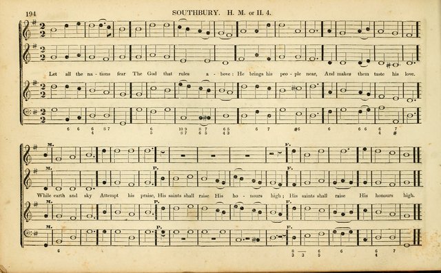 American Psalmody: a collection of sacred music, comprising a great variety of psalm, and hymn tunes, set-pieces, anthems and chants, arranged with a figured bass for the organ...(3rd ed.) page 191
