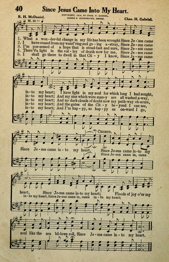 Awakening Songs for the Church, Sunday School and Evangelistic Services page 40