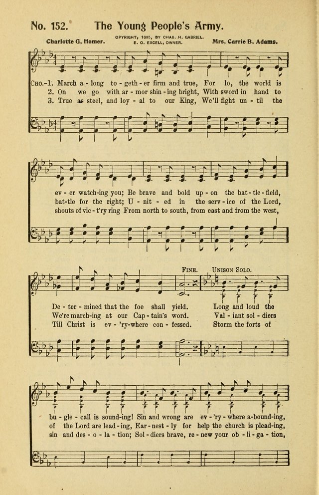 Assembly Songs: for use in evangelistic services, Sabbath schools, young peoples societies, devotional meetings, and the home page 153