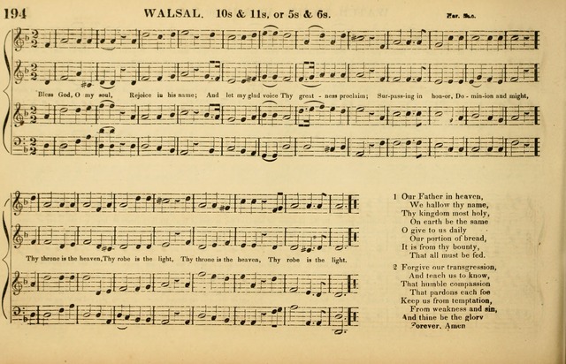 The American Vocalist: a selection of tunes, anthems, sentences, and hymns, old and new: designed for the church, the vestry, or the parlor; adapted to every variety of metre in common use. (Rev. ed.) page 194