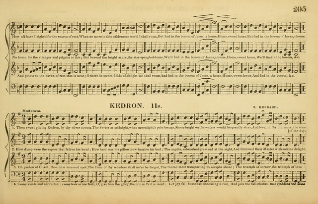 The American Vocalist: a selection of tunes, anthems, sentences, and hymns, old and new: designed for the church, the vestry, or the parlor; adapted to every variety of metre in common use. (Rev. ed.) page 205