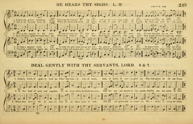 The American Vocalist: a selection of tunes, anthems, sentences, and hymns, old and new: designed for the church, the vestry, or the parlor; adapted to every variety of metre in common use. (Rev. ed.) page 249