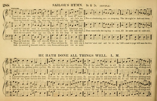 The American Vocalist: a selection of tunes, anthems, sentences, and hymns, old and new: designed for the church, the vestry, or the parlor; adapted to every variety of metre in common use. (Rev. ed.) page 288
