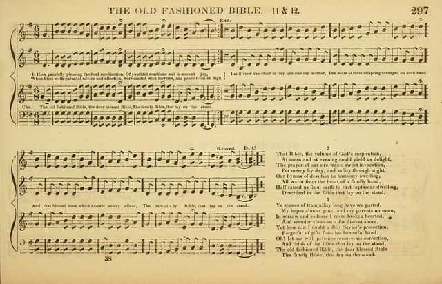The American Vocalist: a selection of tunes, anthems, sentences, and hymns, old and new: designed for the church, the vestry, or the parlor; adapted to every variety of metre in common use. (Rev. ed.) page 297