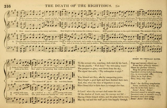 The American Vocalist: a selection of tunes, anthems, sentences, and hymns, old and new: designed for the church, the vestry, or the parlor; adapted to every variety of metre in common use. (Rev. ed.) page 316