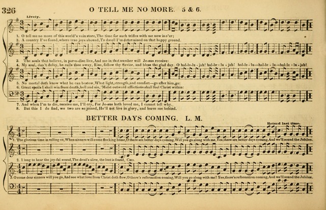 The American Vocalist: a selection of tunes, anthems, sentences, and hymns, old and new: designed for the church, the vestry, or the parlor; adapted to every variety of metre in common use. (Rev. ed.) page 326