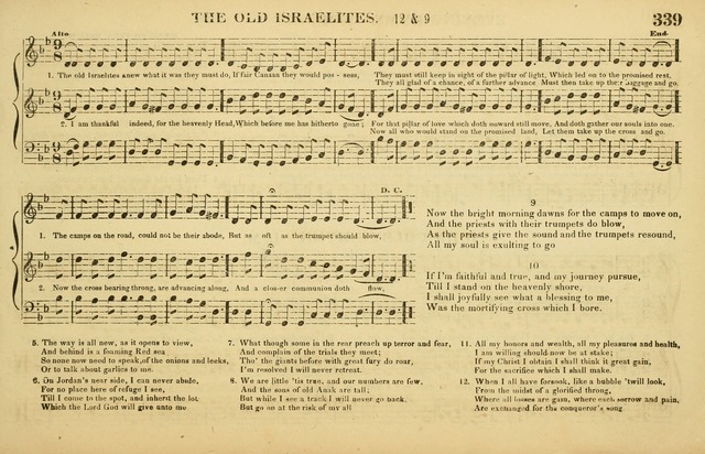 The American Vocalist: a selection of tunes, anthems, sentences, and hymns, old and new: designed for the church, the vestry, or the parlor; adapted to every variety of metre in common use. (Rev. ed.) page 339