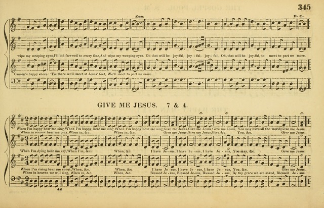 The American Vocalist: a selection of tunes, anthems, sentences, and hymns, old and new: designed for the church, the vestry, or the parlor; adapted to every variety of metre in common use. (Rev. ed.) page 345
