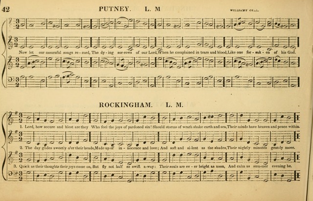 The American Vocalist: a selection of tunes, anthems, sentences, and hymns, old and new: designed for the church, the vestry, or the parlor; adapted to every variety of metre in common use. (Rev. ed.) page 42