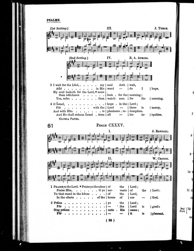 The Baptist Church Hymnal: chants and anthems with music page 101