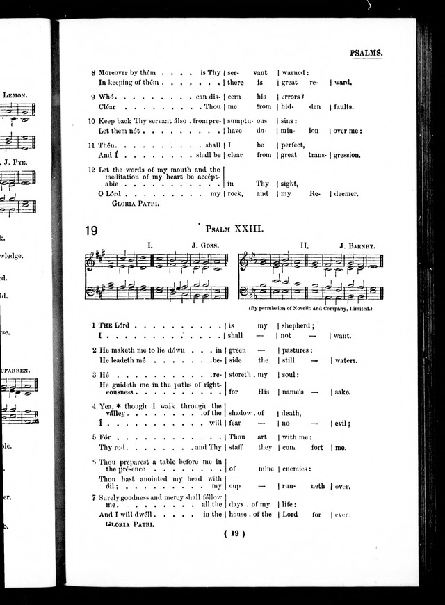 The Baptist Church Hymnal: chants and anthems with music page 19