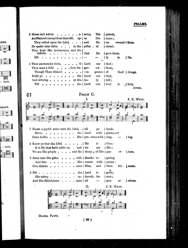 The Baptist Church Hymnal: chants and anthems with music page 69