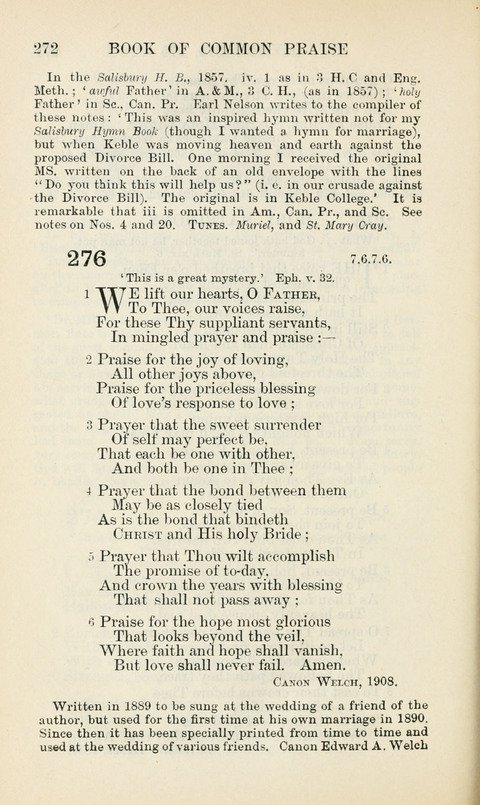 The Book of Common Praise: being the Hymn Book of the Church of England in Canada. Annotated edition page 272