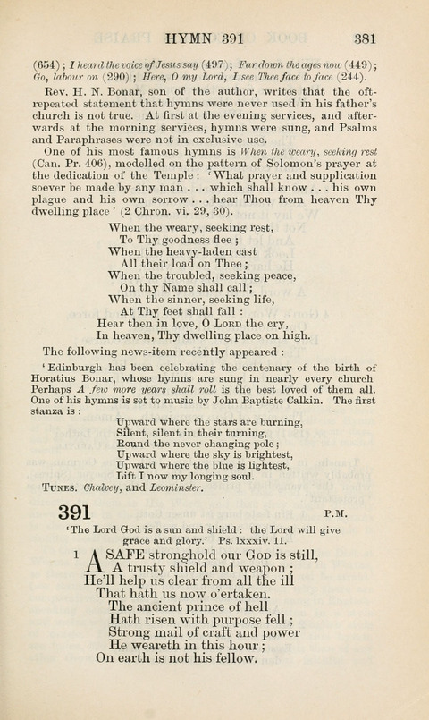 The Book of Common Praise: being the Hymn Book of the Church of England in Canada. Annotated edition page 381