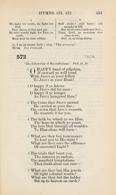 The Book of Common Praise: being the Hymn Book of the Church of England in Canada. Annotated edition page 551