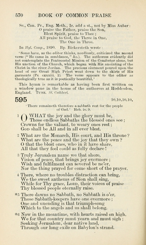 The Book of Common Praise: being the Hymn Book of the Church of England in Canada. Annotated edition page 570