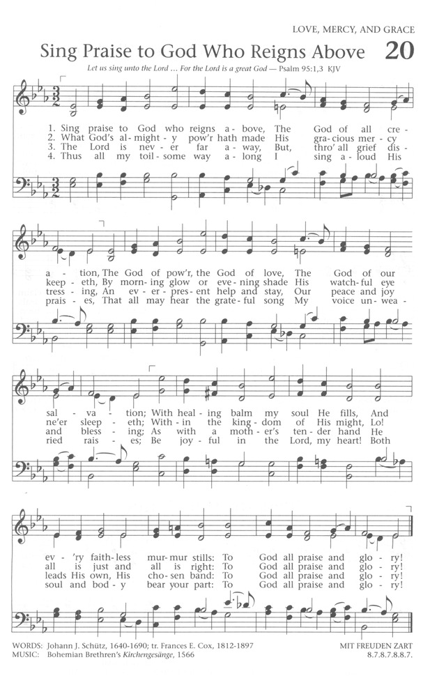 Baptist Hymnal 1991 page 19