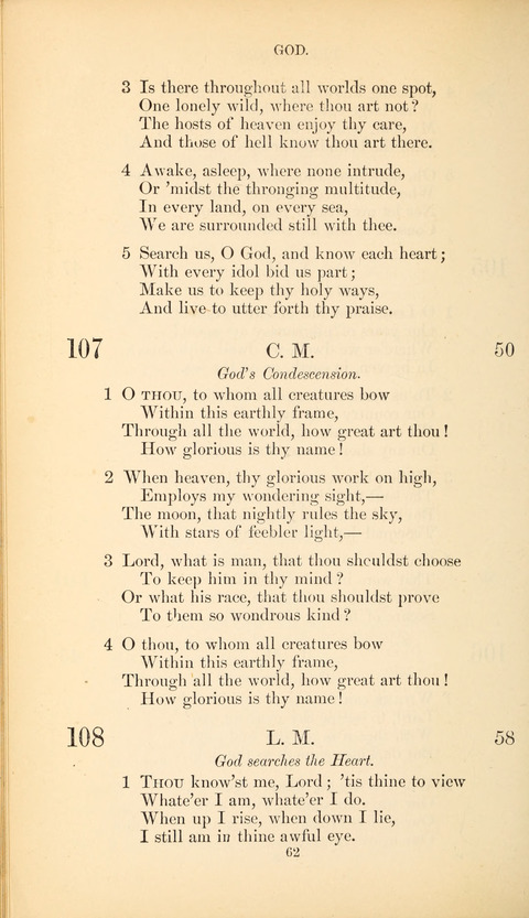 The Baptist Hymn Book page 62
