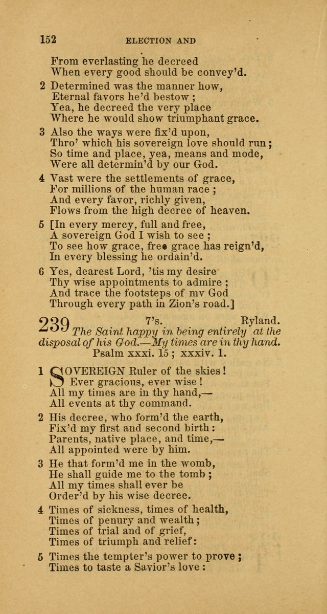 The Baptist Hymn Book: comprising a large and choice collection of psalms, hymns and spiritual songs, adapted to the faith and order of the Old School, or Primitive Baptists (2nd stereotype Ed.) page 152