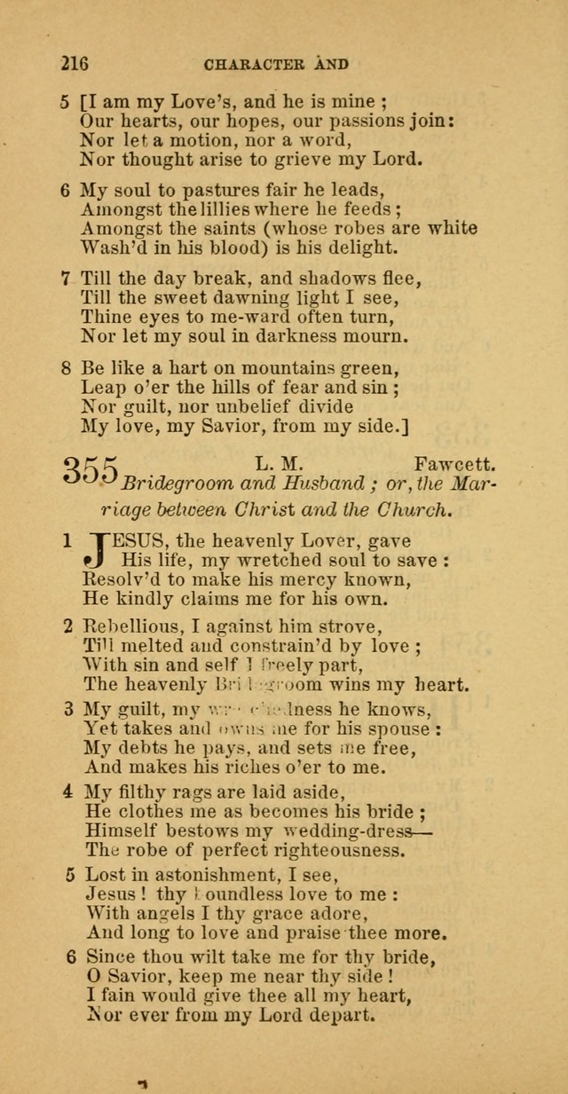 The Baptist Hymn Book: comprising a large and choice collection of psalms, hymns and spiritual songs, adapted to the faith and order of the Old School, or Primitive Baptists (2nd stereotype Ed.) page 216