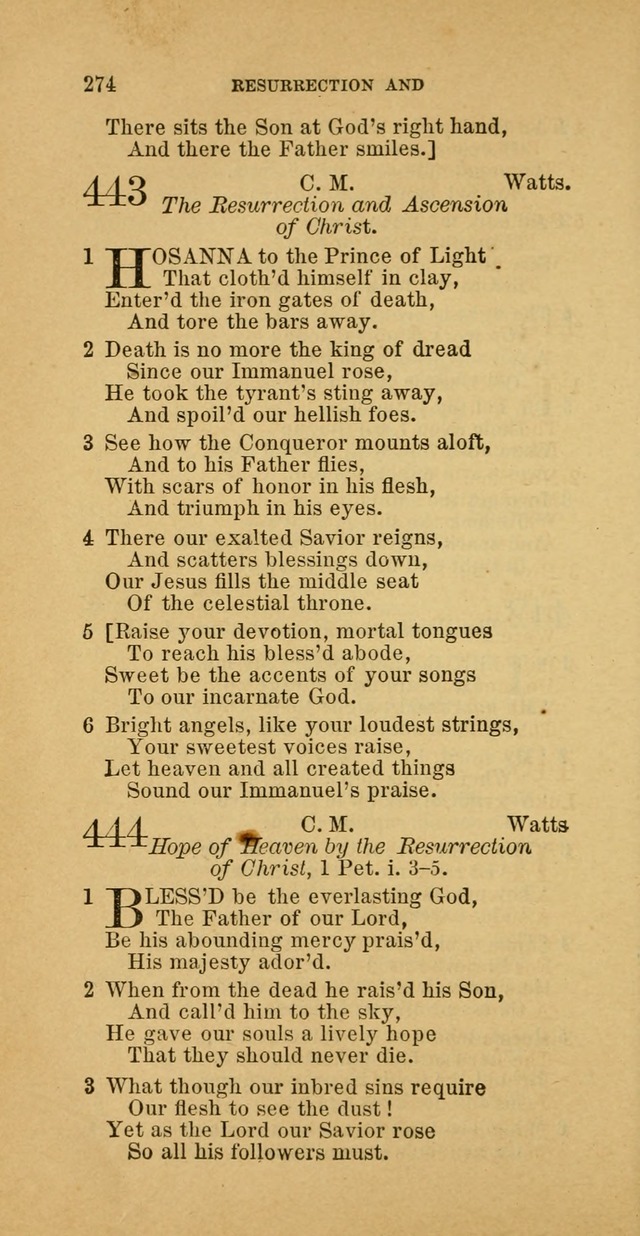 The Baptist Hymn Book: comprising a large and choice collection of psalms, hymns and spiritual songs, adapted to the faith and order of the Old School, or Primitive Baptists (2nd stereotype Ed.) page 274