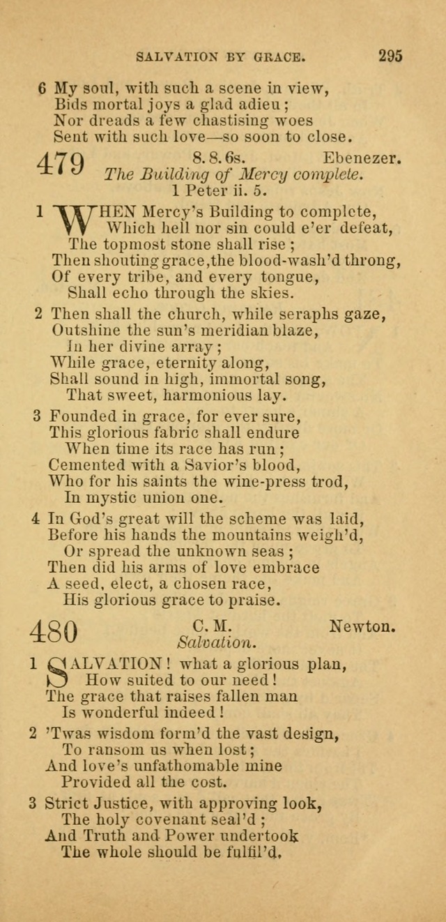 The Baptist Hymn Book: comprising a large and choice collection of psalms, hymns and spiritual songs, adapted to the faith and order of the Old School, or Primitive Baptists (2nd stereotype Ed.) page 295