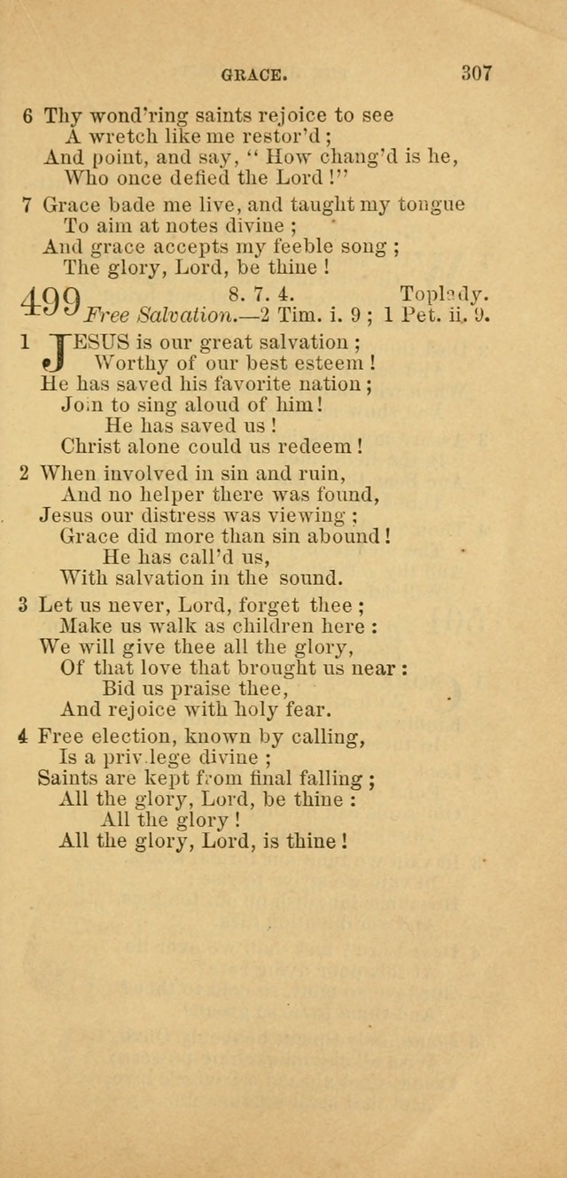 The Baptist Hymn Book: comprising a large and choice collection of psalms, hymns and spiritual songs, adapted to the faith and order of the Old School, or Primitive Baptists (2nd stereotype Ed.) page 309