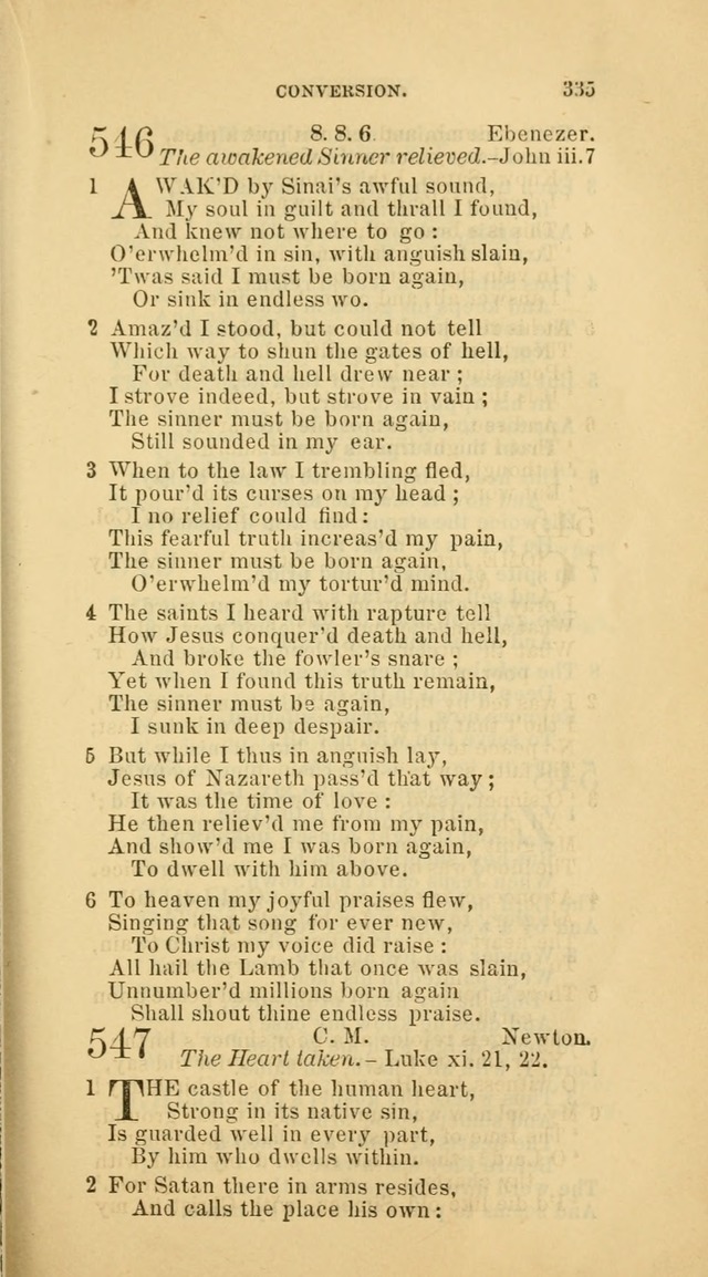 The Baptist Hymn Book: comprising a large and choice collection of psalms, hymns and spiritual songs, adapted to the faith and order of the Old School, or Primitive Baptists (2nd stereotype Ed.) page 337