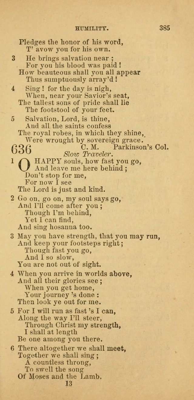 The Baptist Hymn Book: comprising a large and choice collection of psalms, hymns and spiritual songs, adapted to the faith and order of the Old School, or Primitive Baptists (2nd stereotype Ed.) page 387