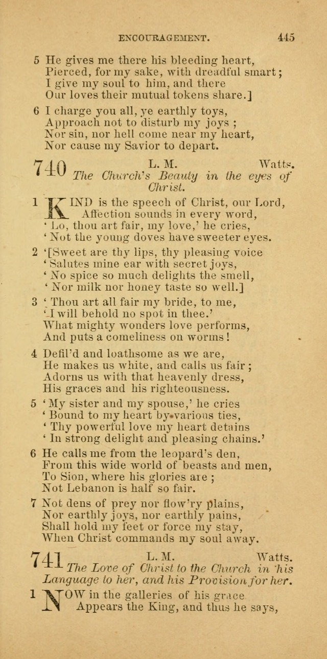 The Baptist Hymn Book: comprising a large and choice collection of psalms, hymns and spiritual songs, adapted to the faith and order of the Old School, or Primitive Baptists (2nd stereotype Ed.) page 447