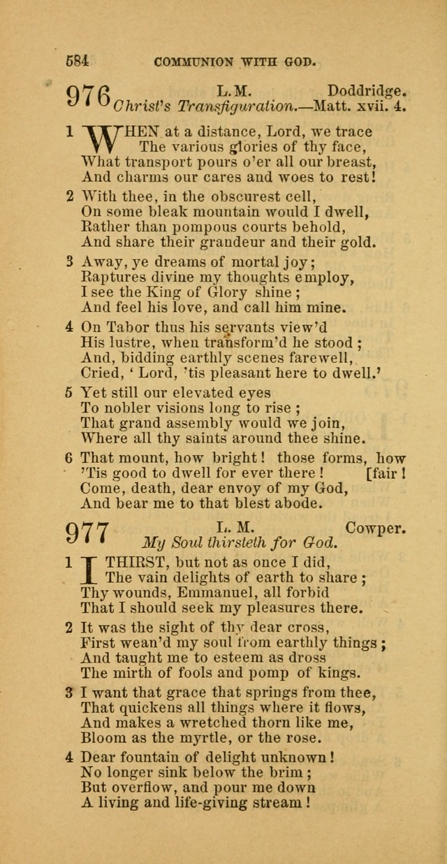 The Baptist Hymn Book: comprising a large and choice collection of psalms, hymns and spiritual songs, adapted to the faith and order of the Old School, or Primitive Baptists (2nd stereotype Ed.) page 586