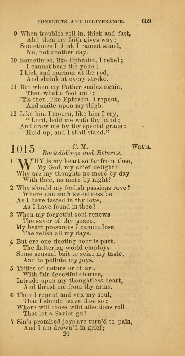 The Baptist Hymn Book: comprising a large and choice collection of psalms, hymns and spiritual songs, adapted to the faith and order of the Old School, or Primitive Baptists (2nd stereotype Ed.) page 611