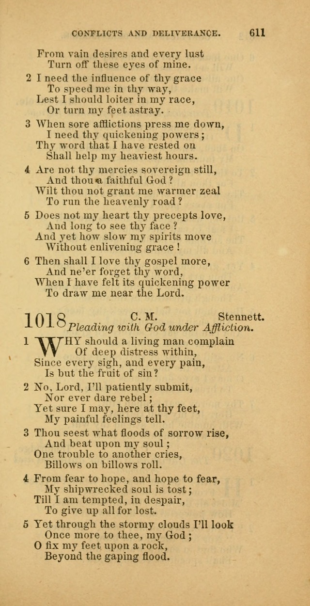 The Baptist Hymn Book: comprising a large and choice collection of psalms, hymns and spiritual songs, adapted to the faith and order of the Old School, or Primitive Baptists (2nd stereotype Ed.) page 613