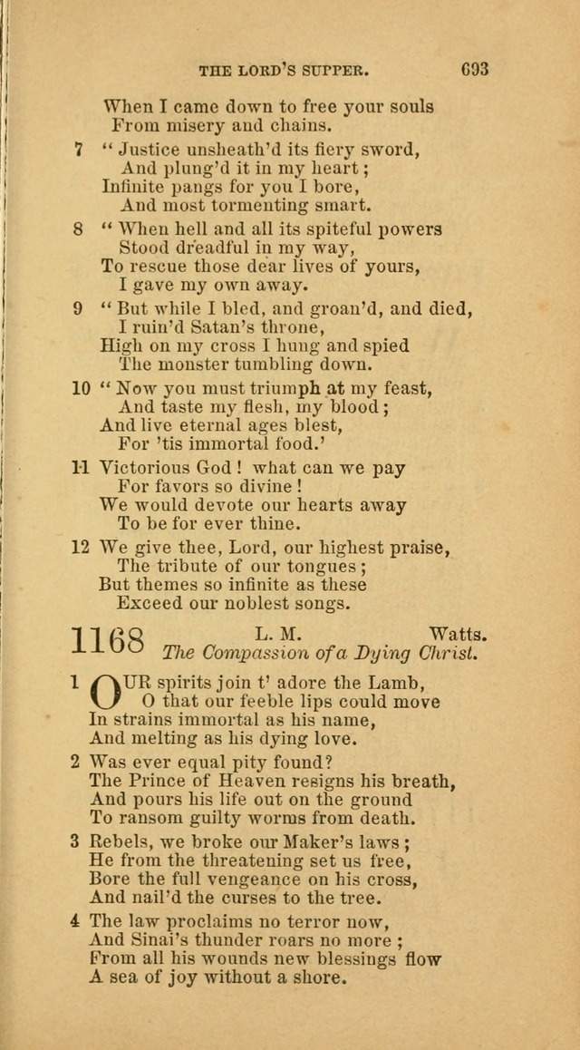The Baptist Hymn Book: comprising a large and choice collection of psalms, hymns and spiritual songs, adapted to the faith and order of the Old School, or Primitive Baptists (2nd stereotype Ed.) page 695