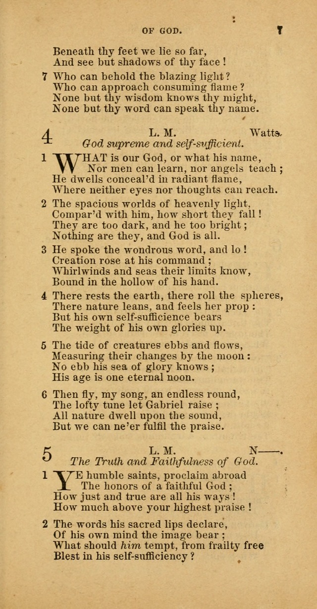 The Baptist Hymn Book: comprising a large and choice collection of psalms, hymns and spiritual songs, adapted to the faith and order of the Old School, or Primitive Baptists (2nd stereotype Ed.) page 7